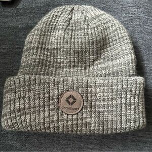 APOLLO Gray Ribbed Beanie with Logo